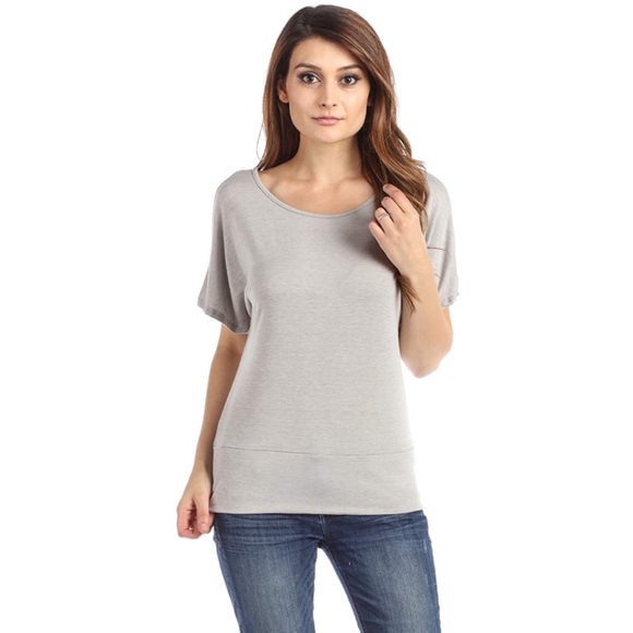 💥 SALE Open Cross Back Relaxed Fit Drapey Tee - Picture 2 of 4